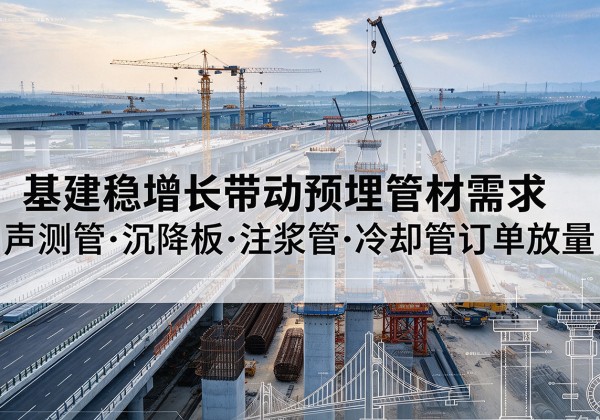 孝南基建稳增长带动预埋监测管材需求，声测管、沉降板、注浆管订单持续放量